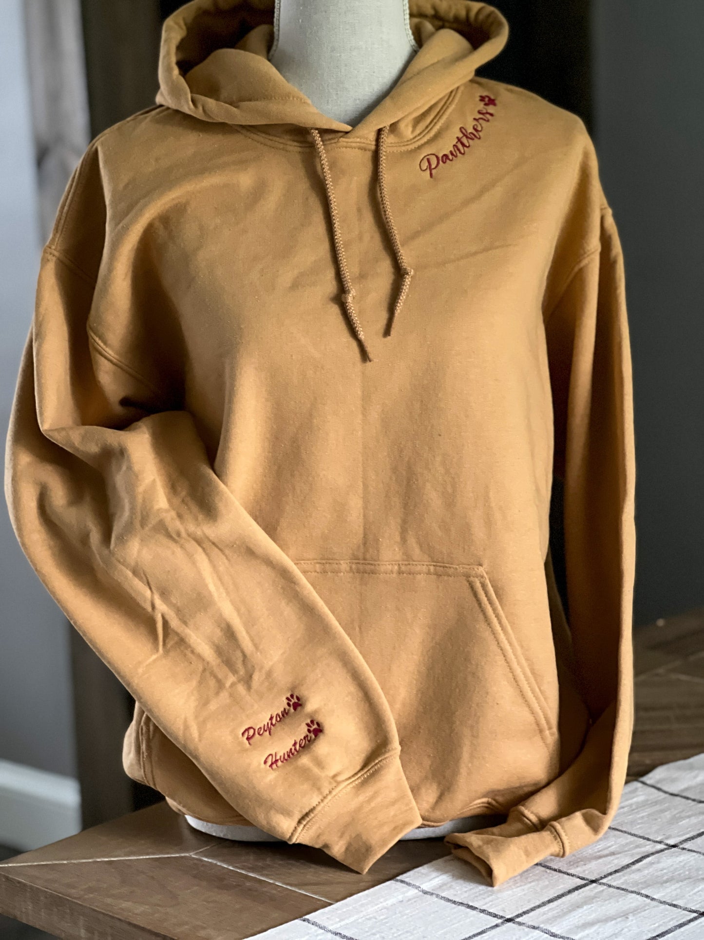Adult Panther Embroidered Collar Hoodie