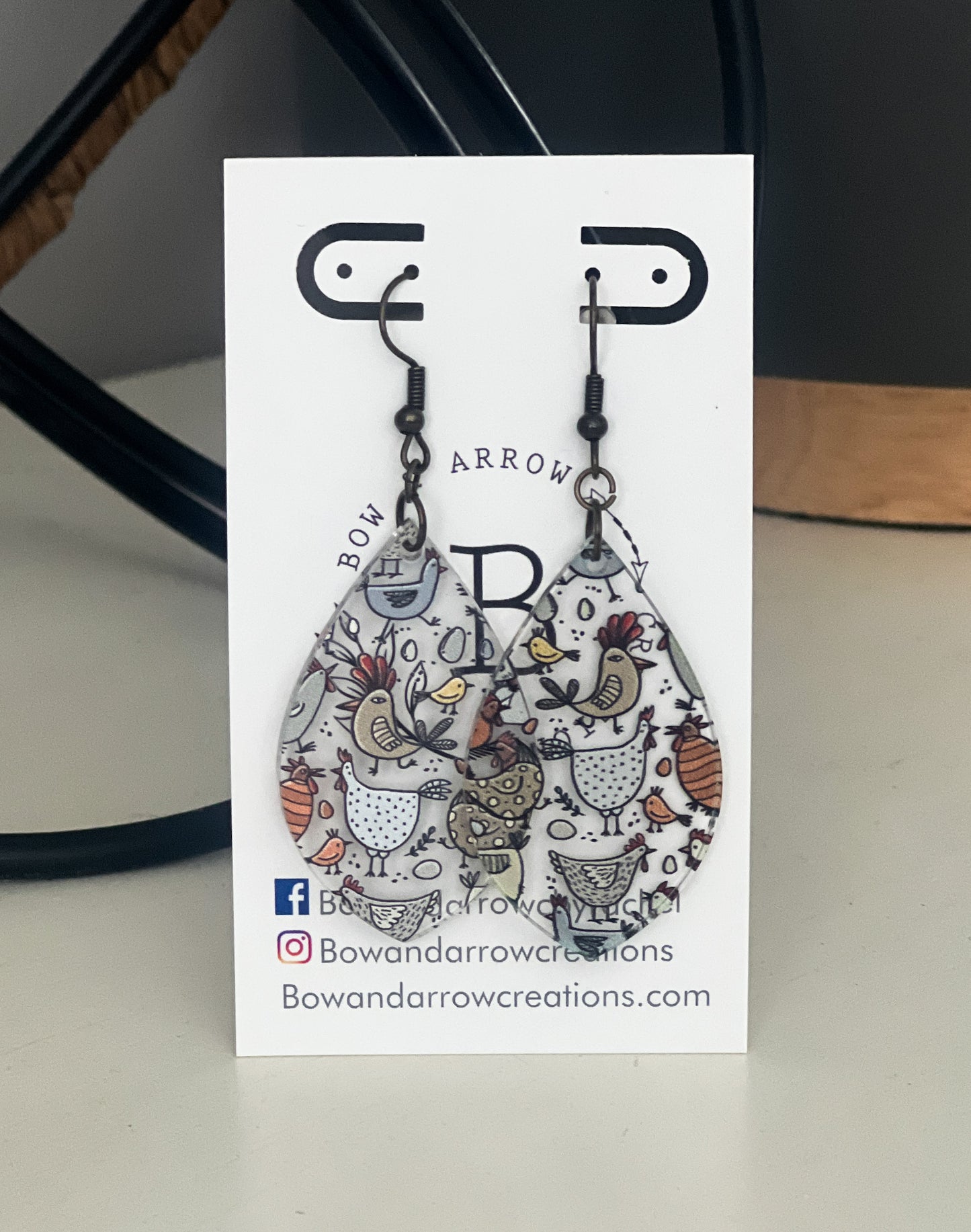 Acrylic Chicken Earrings