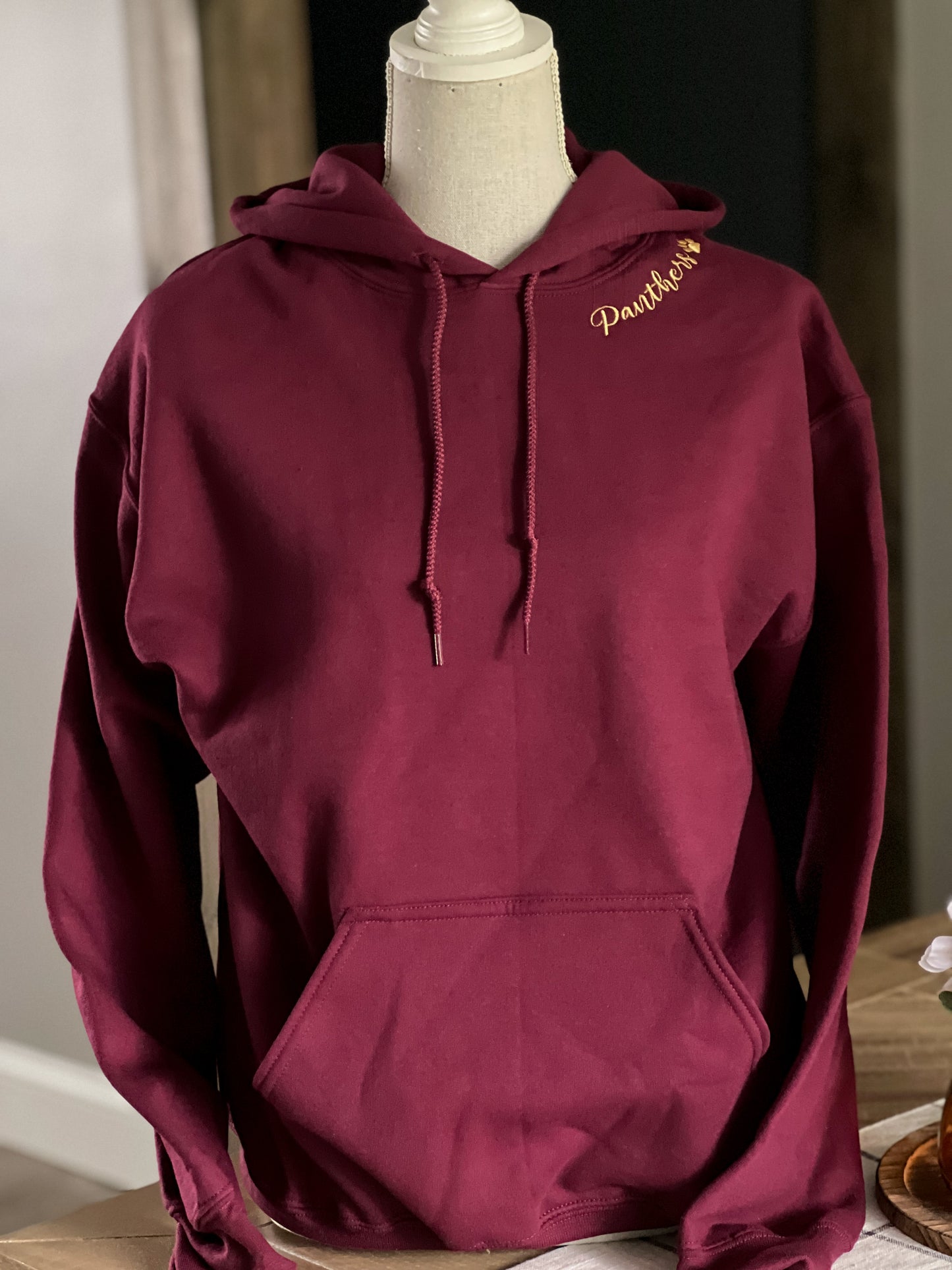 Panther Embroidered Collar Hoodie