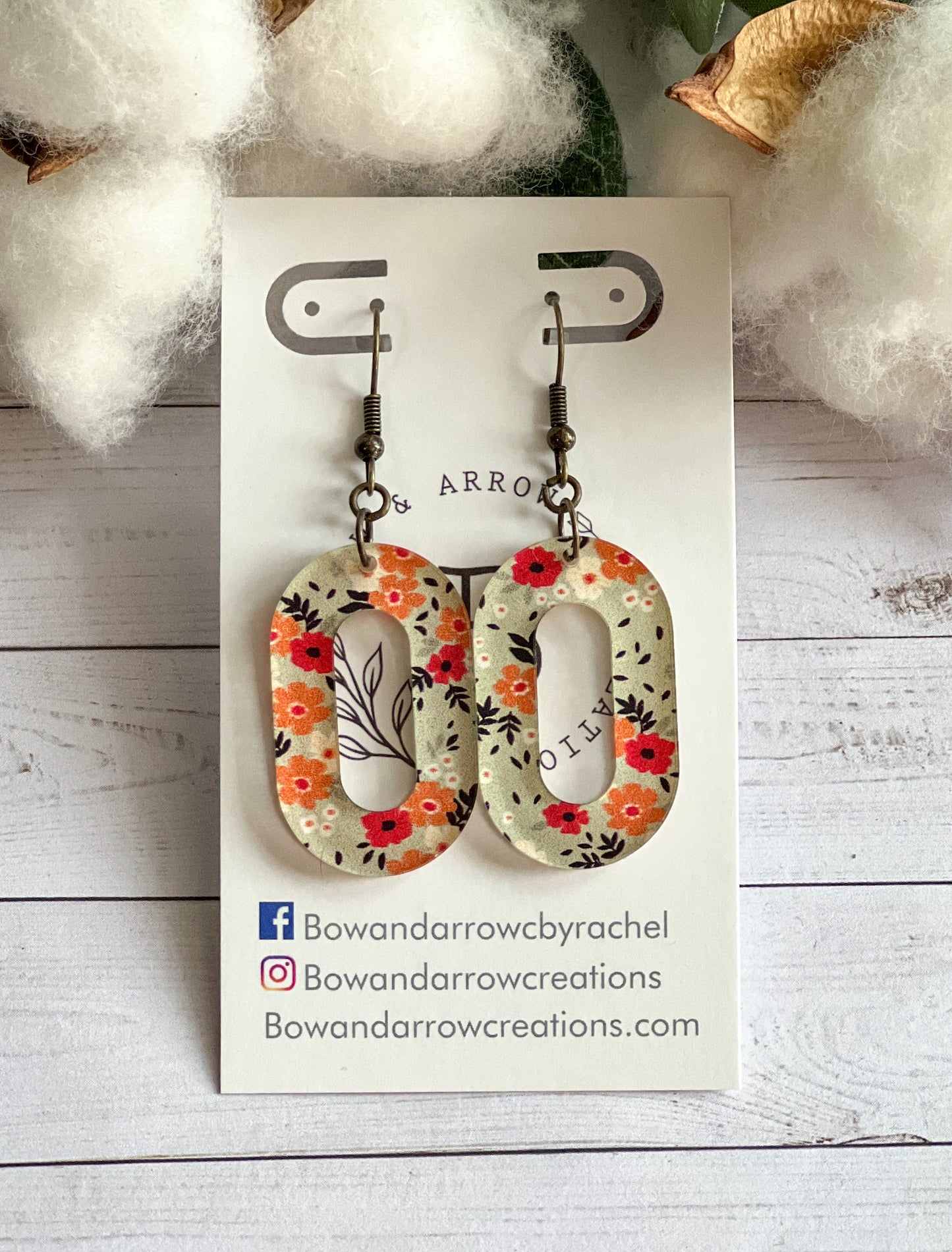 Acrylic Earrings - Fall Floral