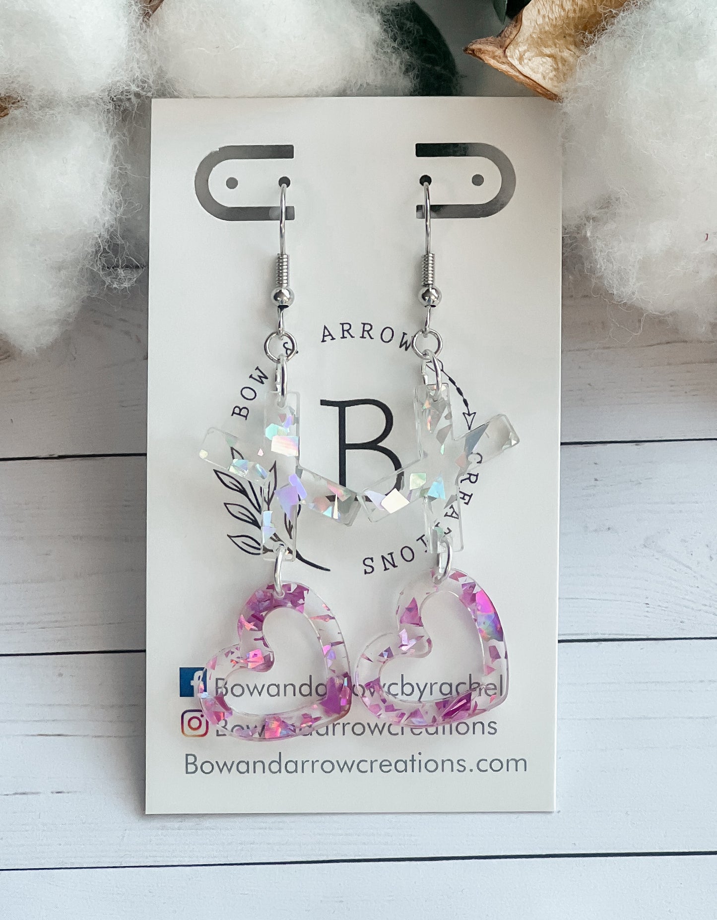 XO Dangles - Clear Shimmer