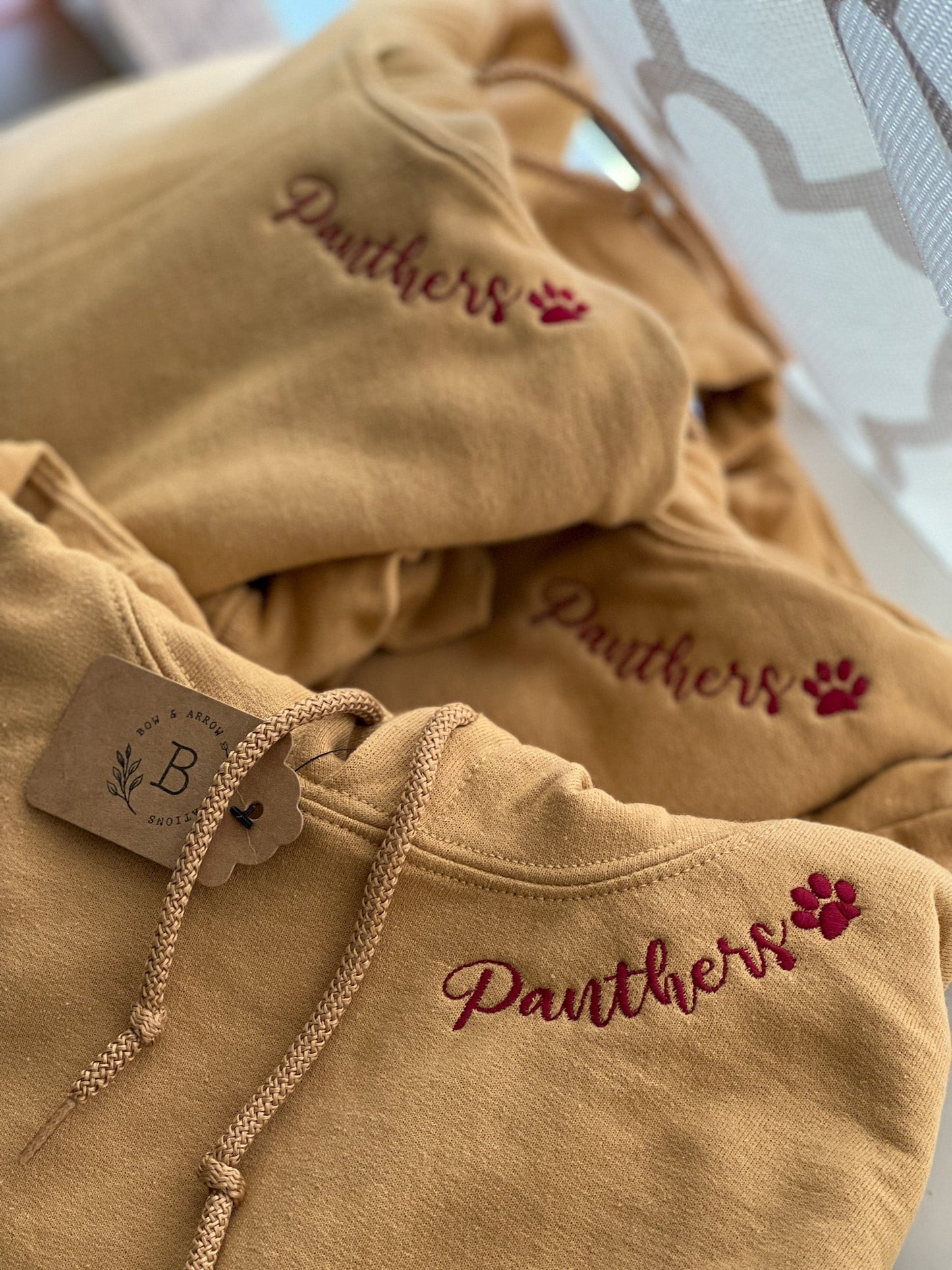 Adult Panther Embroidered Collar Hoodie