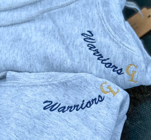 Warriors Embroidered Collar Hoodie